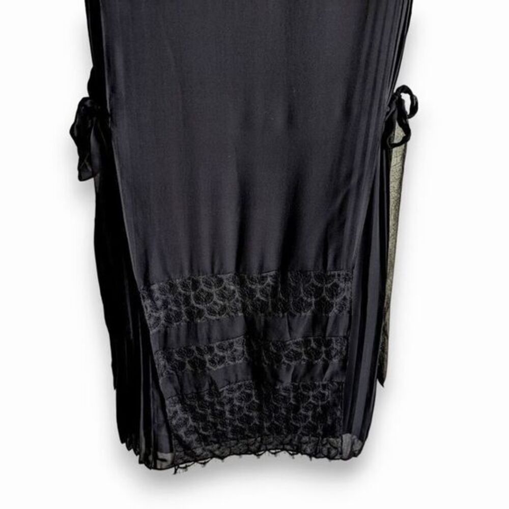 Jenni Kayne‎ Dress size S Silk Black Lace Pleated V Neck Sleeveless Shift Luxe - Picture 4 of 8